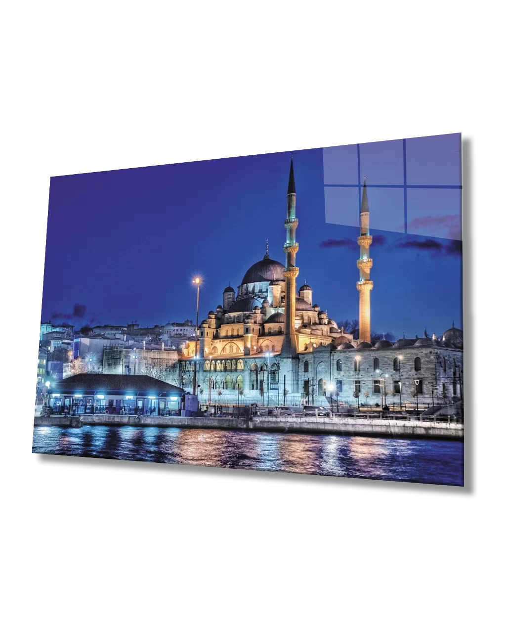 TEKNOO- Istanbul Night Mosque View Glass Painting