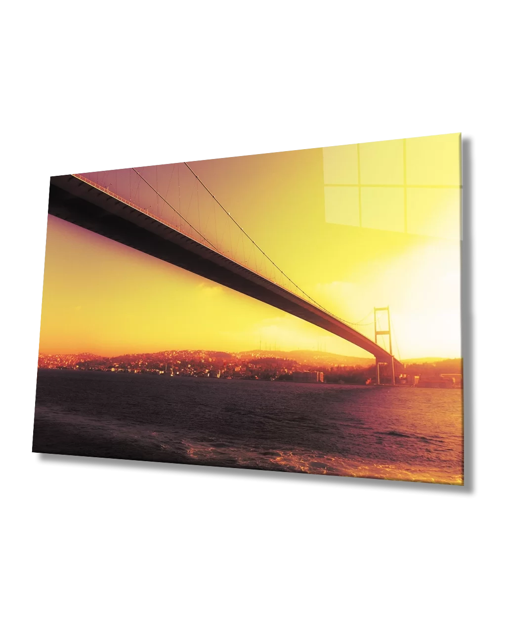 TEKNOO- Istanbul Sunset Bosphorus Bridge View Glass Painting