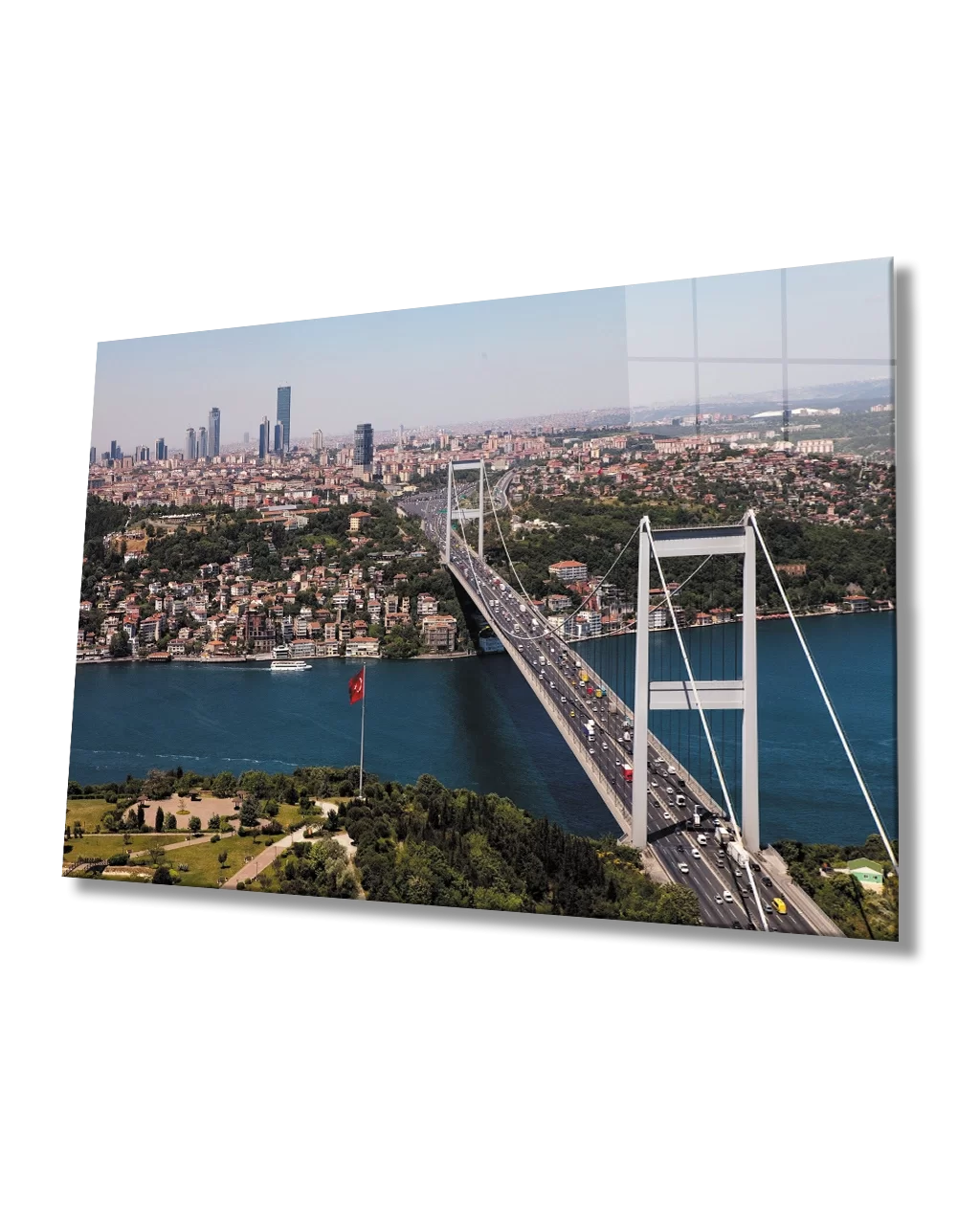 TEKNOO- Istanbul View Bosphorus Bridge Glass Painting