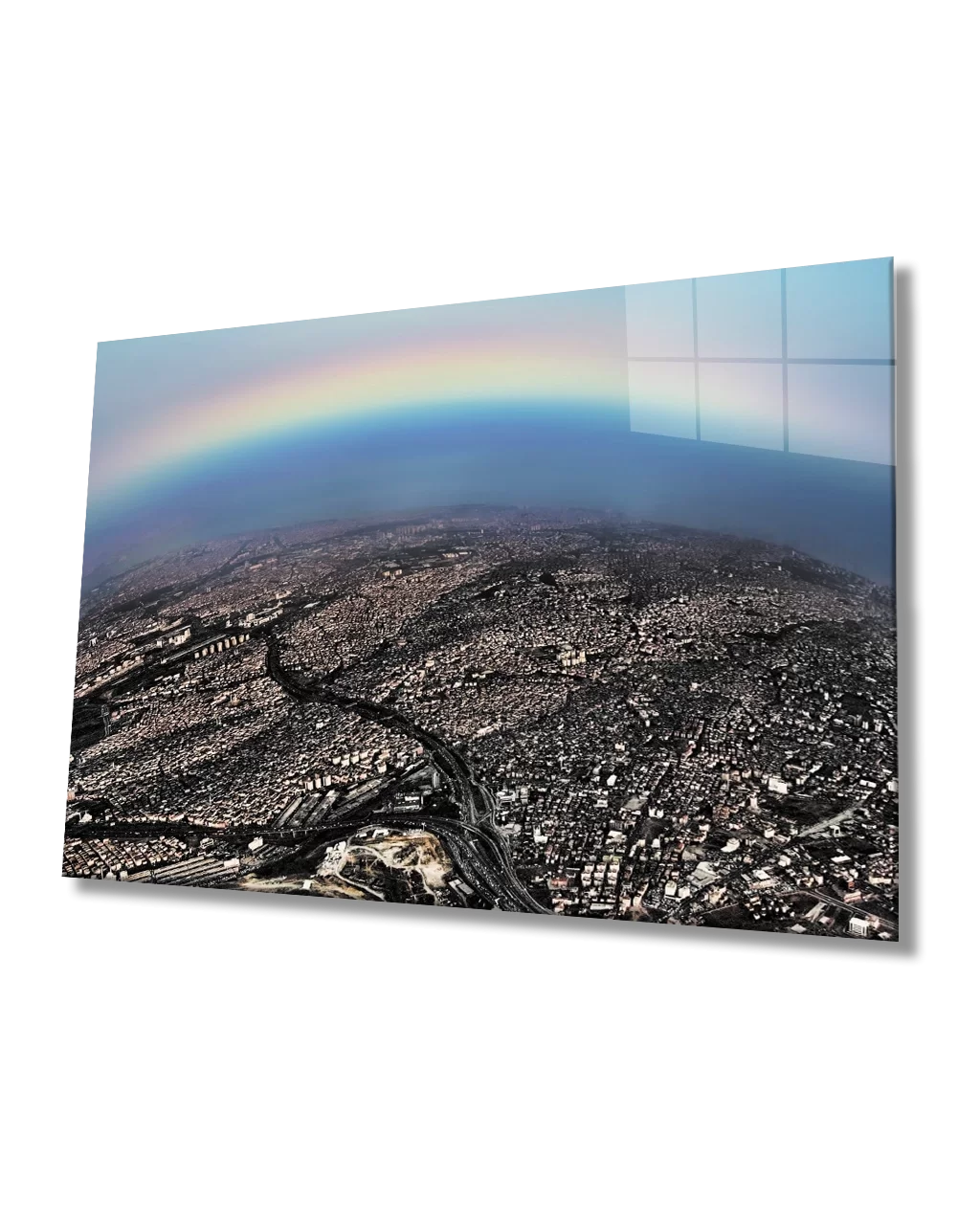 TEKNOO- View of Istanbul from Above and Rainbow Glass Painting