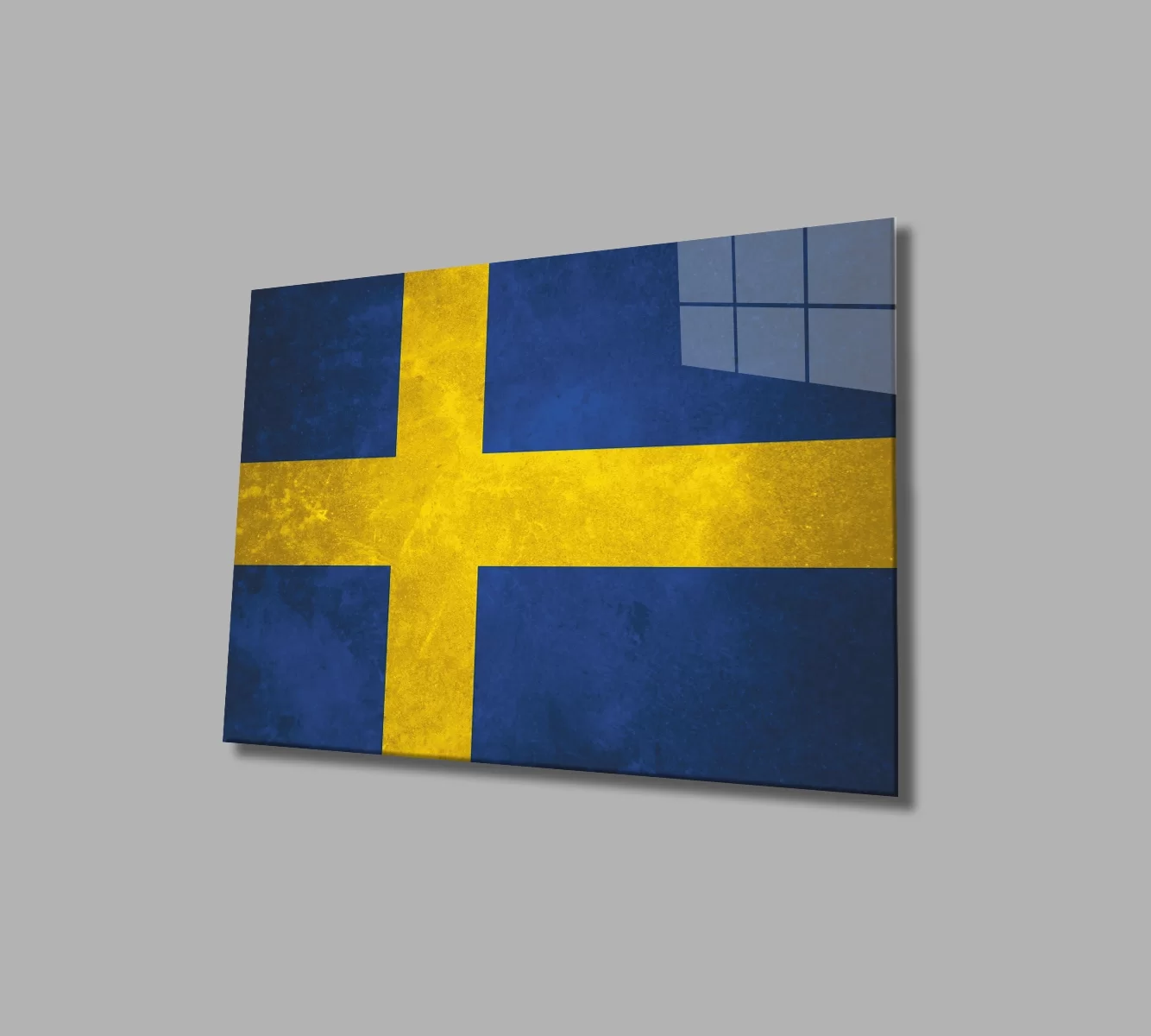 TEKNOO- Swedish Flag Glass Painting Swedish Flag