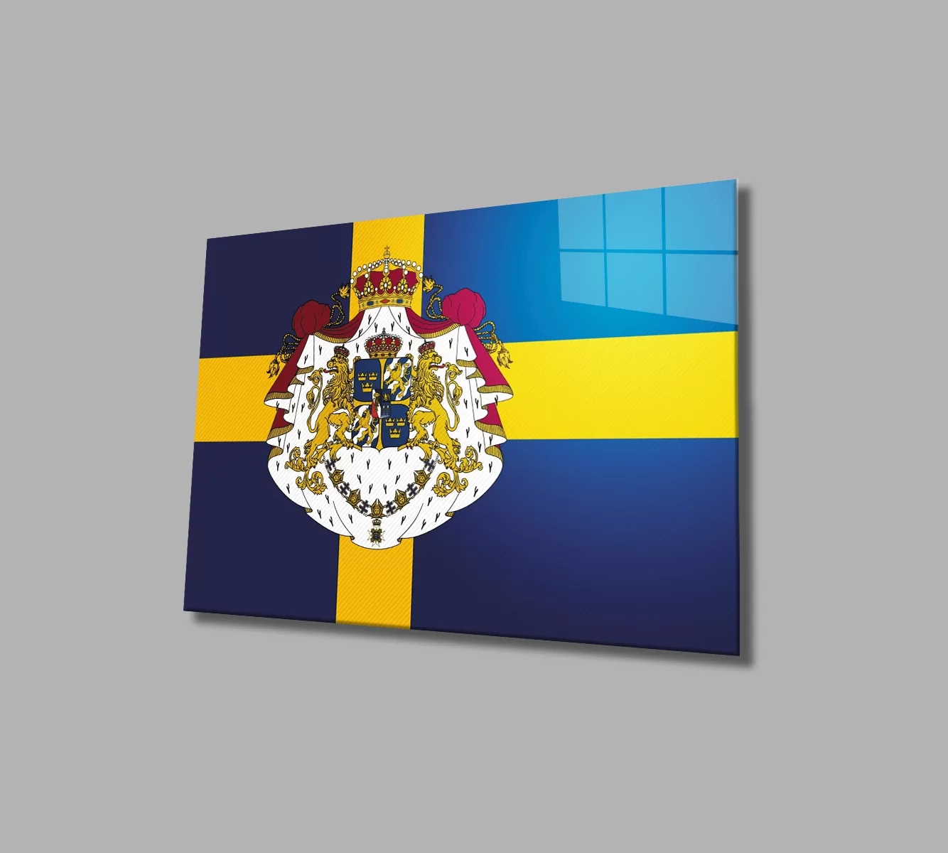 TEKNOO- Swedish Flag Glass Painting Swedish Flag