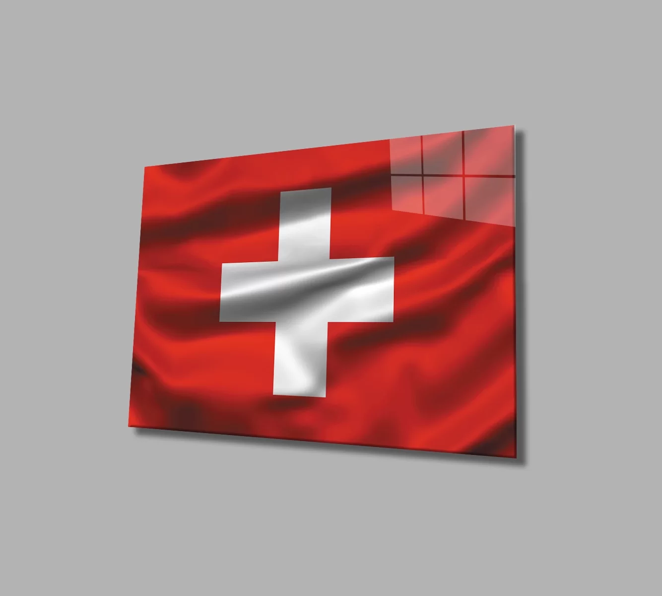 TEKNOO- Swiss Glass Painting Swiss Flag