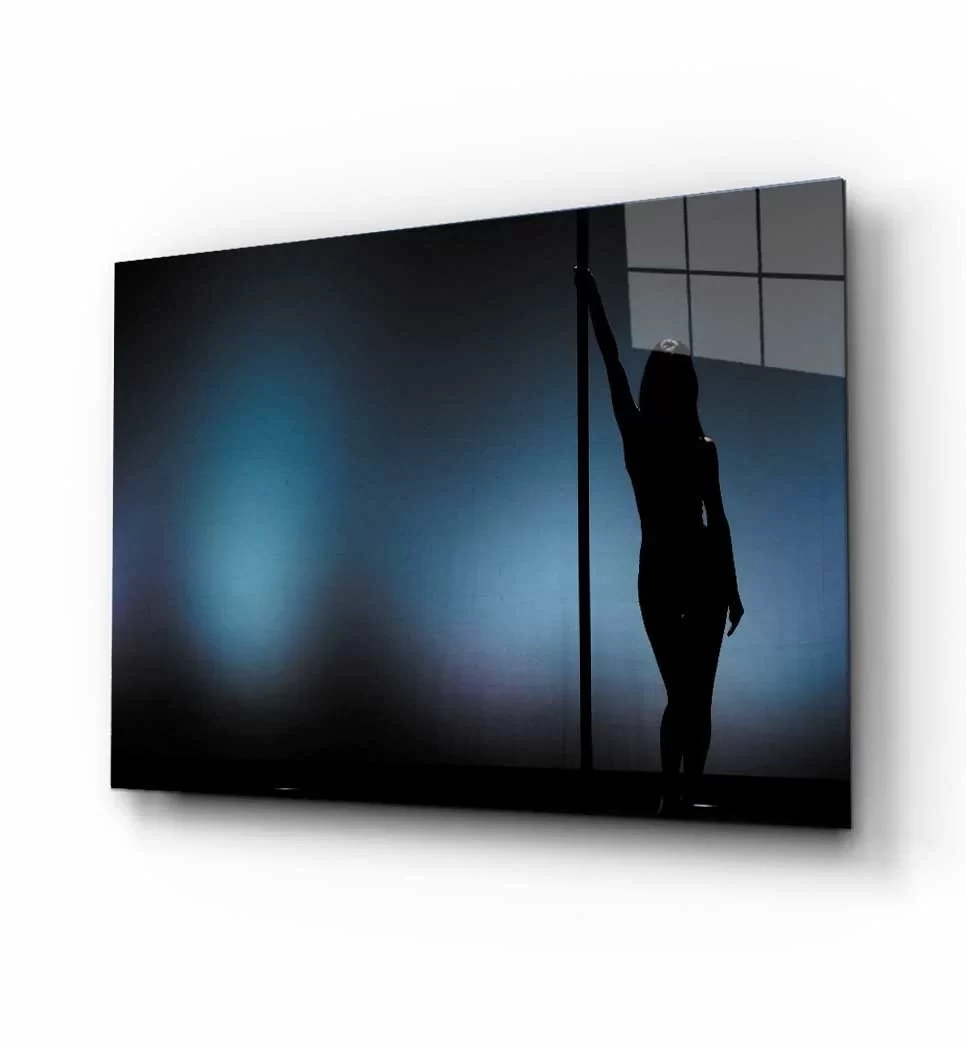 TEKNOO- Blue Black Painting with Woman Silhouette