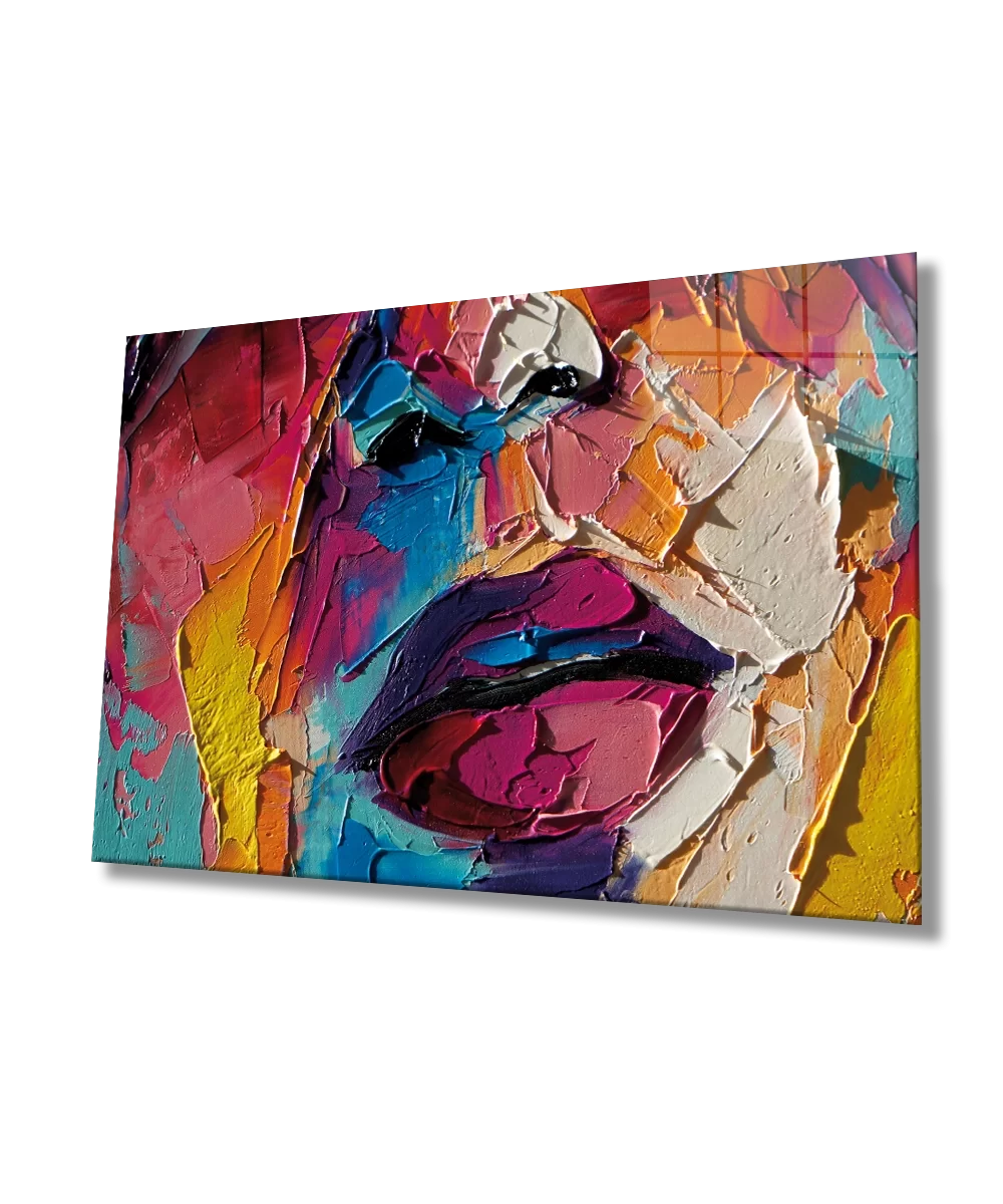 TEKNOO- Woman Oil Painting Colored Glass Painting Durable Glass