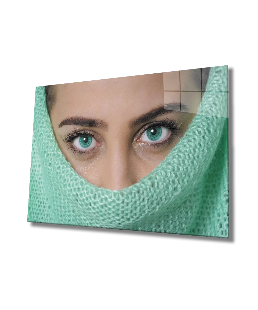 TEKNOO- Women Turquoise Eye Glass Painting Women Turquoise Eye