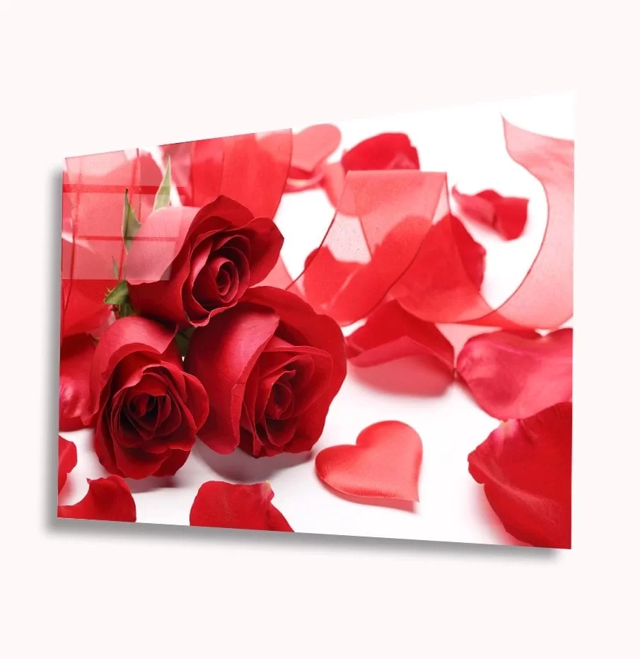 TEKNOO- Roses with Hearts Glass Painting