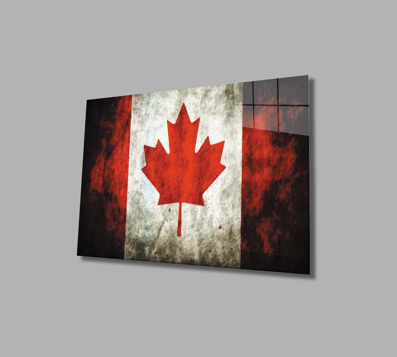 TEKNOO- Canadian Flag Glass Painting Canadian Flag