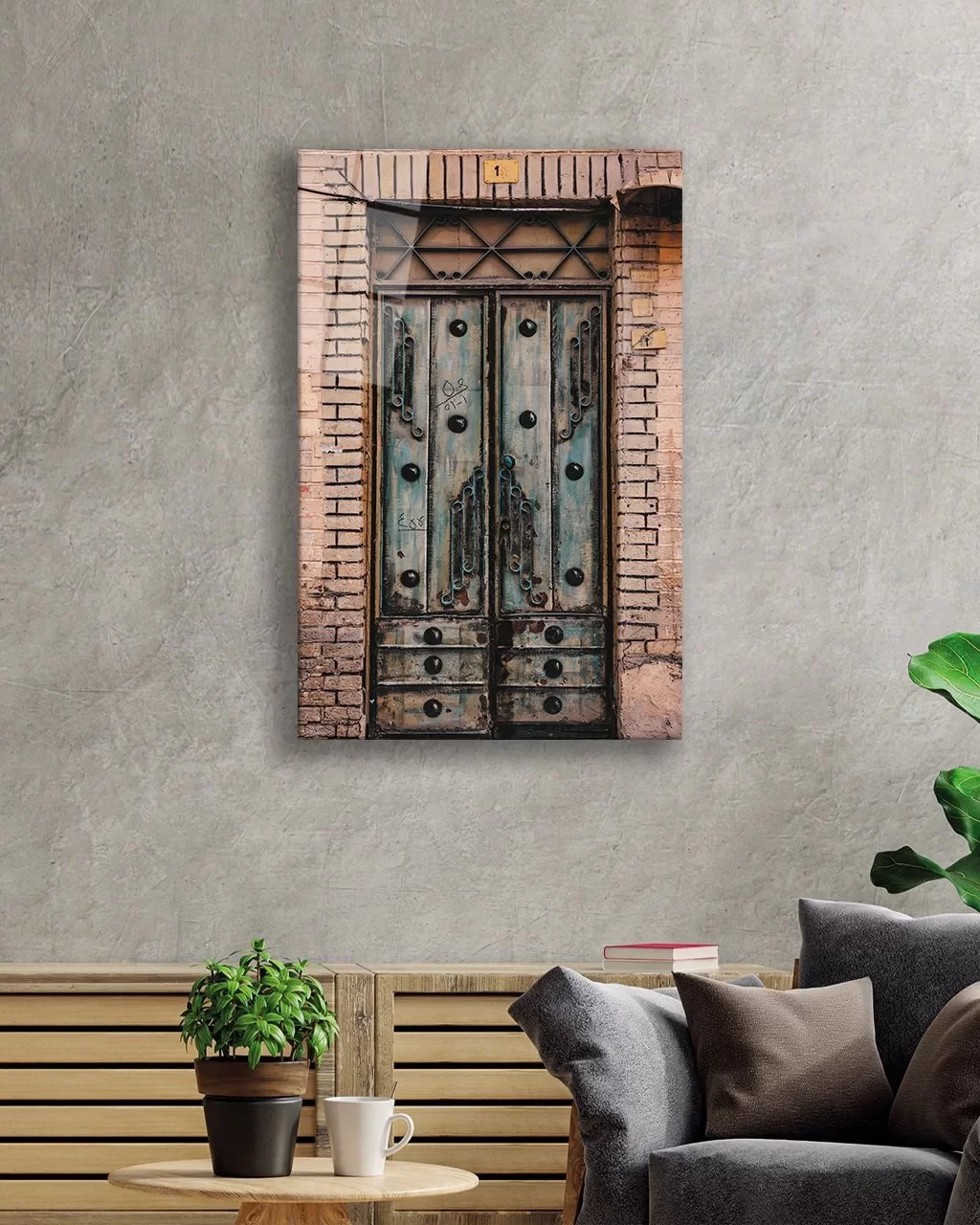 TEKNOO- Vertical Glass Painting with Door Visual