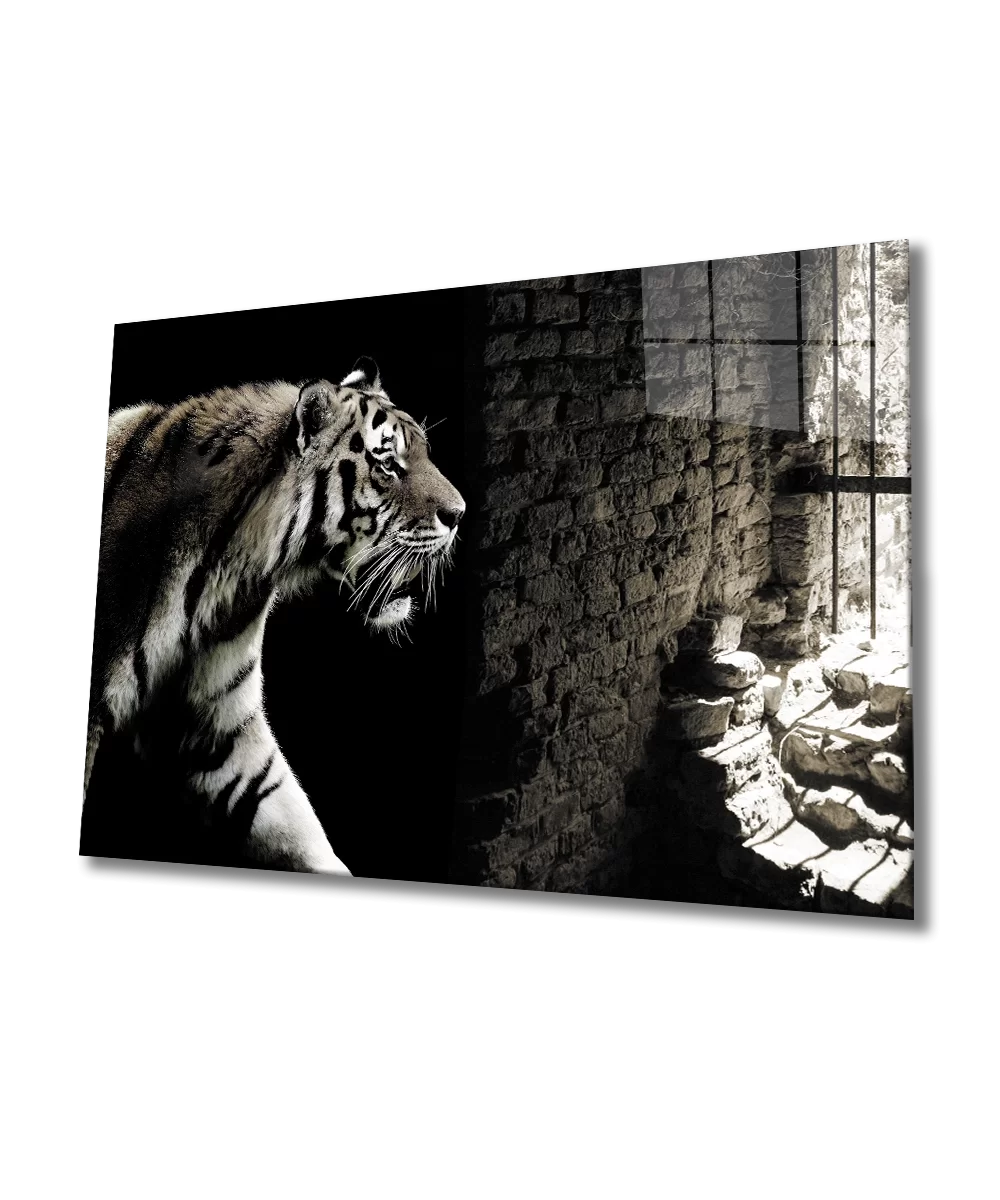 TEKNOO- Tiger in a Cage Glass Painting