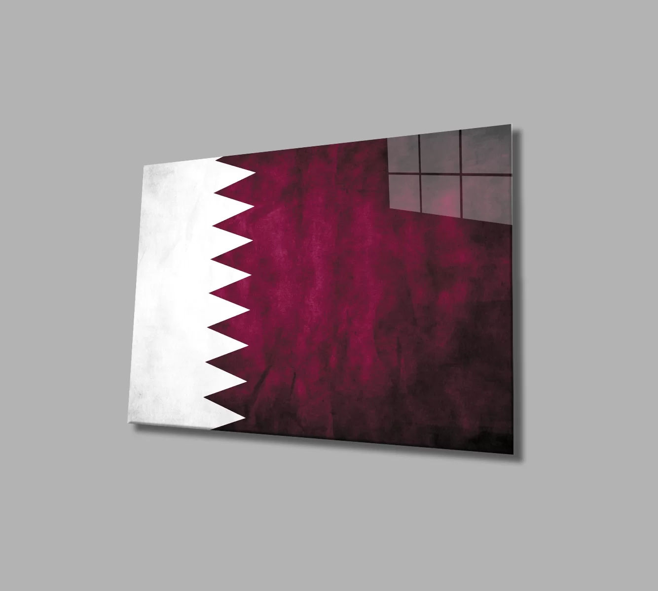 TEKNOO- Qatar Flag Glass Painting Qatar Flag