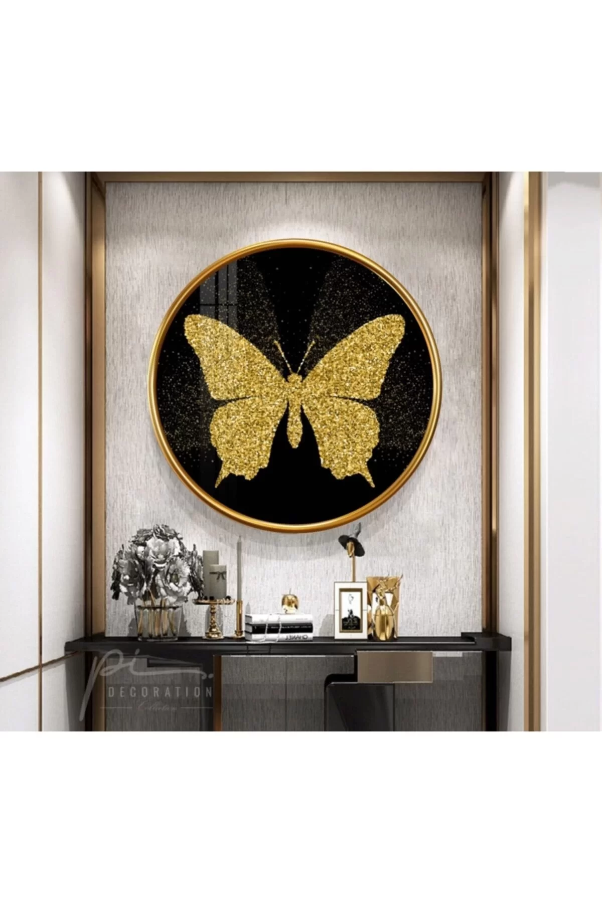 TEKNOO- Butterfly Round Glass Painting