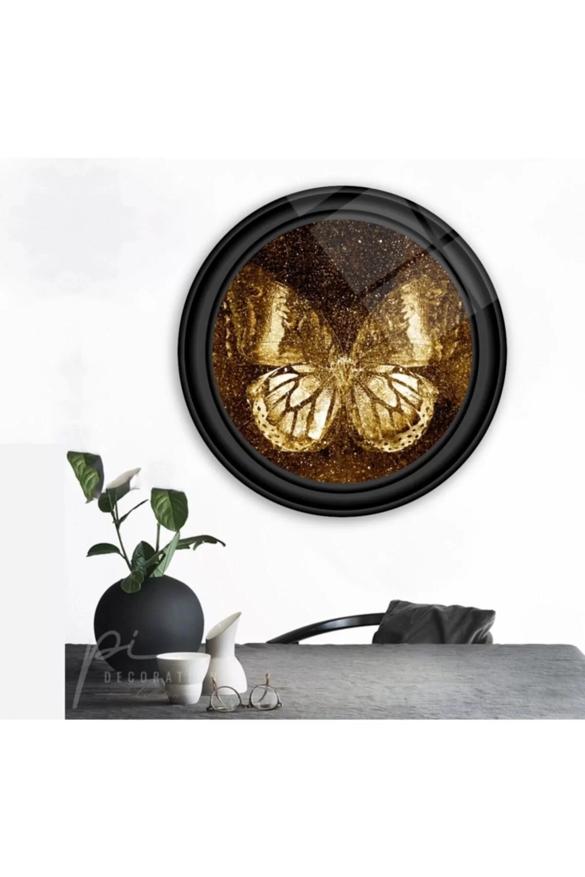 TEKNOO- Butterfly Round Glass Painting