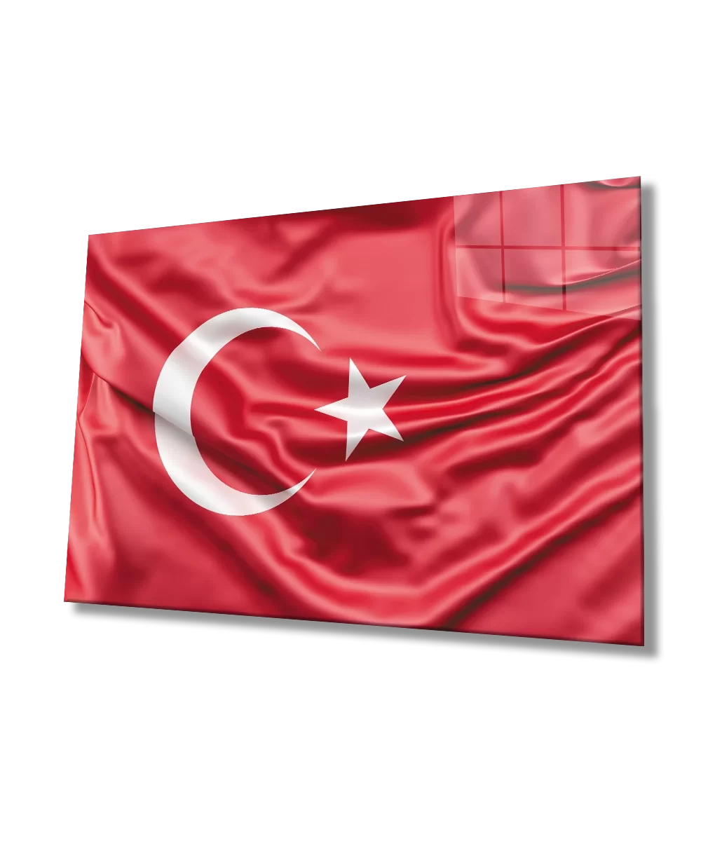 TEKNOO- Red Wavy Turkish Flag Glass Painting