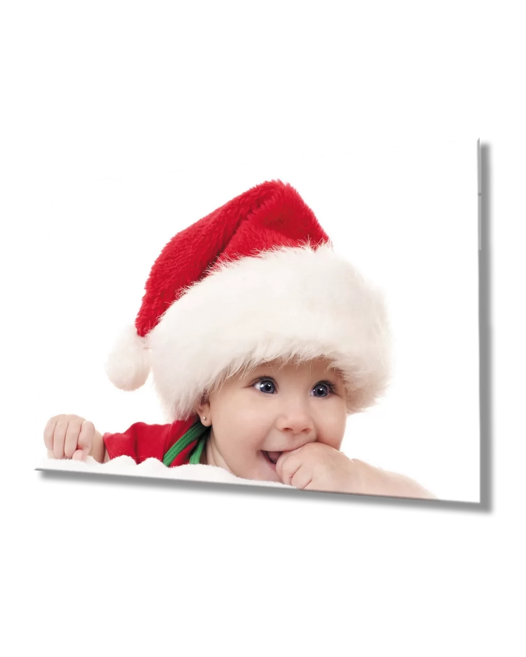 TEKNOO- Baby with Red Christmas Hat Glass Painting