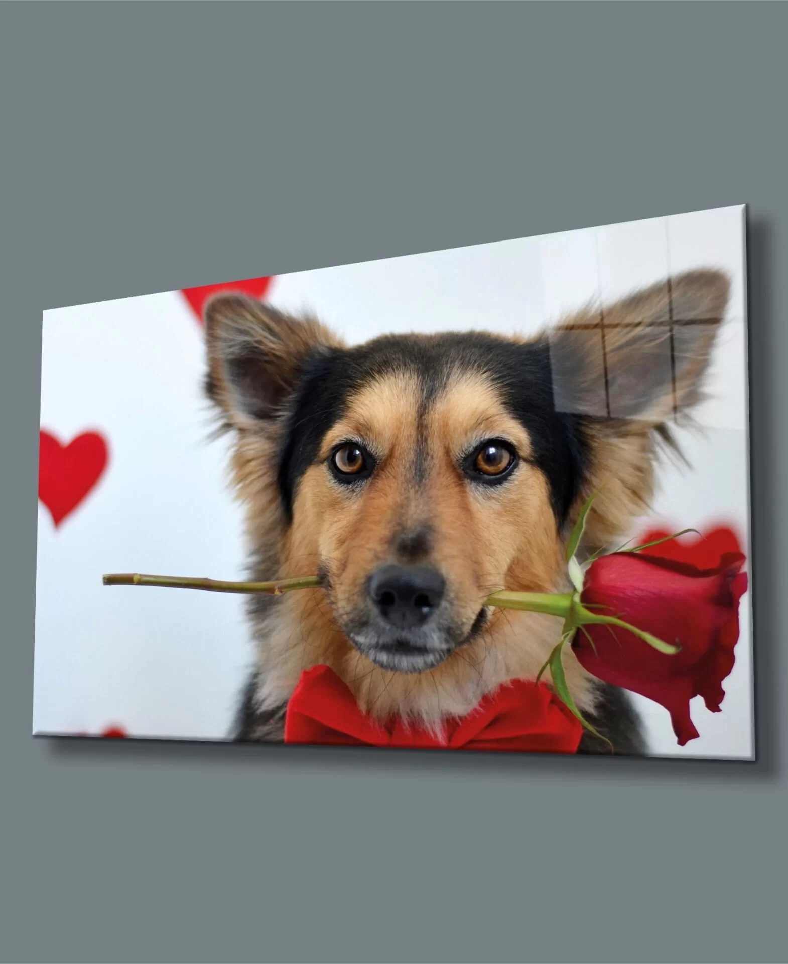 TEKNOO- Dog and Rose Glass Painting