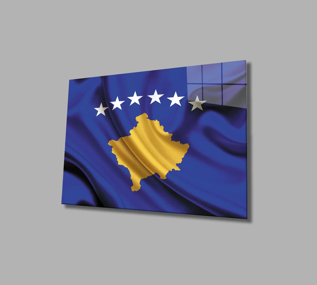 TEKNOO- Kosovo Flag Glass Painting Kosovo Flag