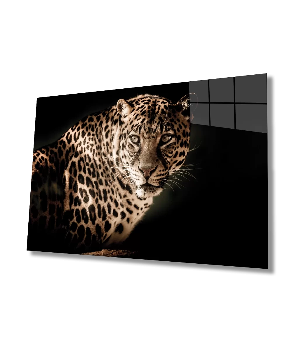 TEKNOO- Leopard Animal Portrait Glass Painting Home and Office Wall Decoration