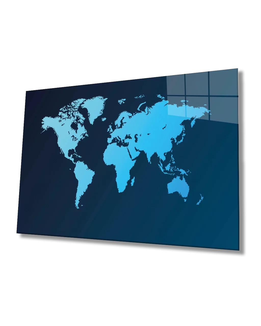 TEKNOO- Blue World Map Glass Painting