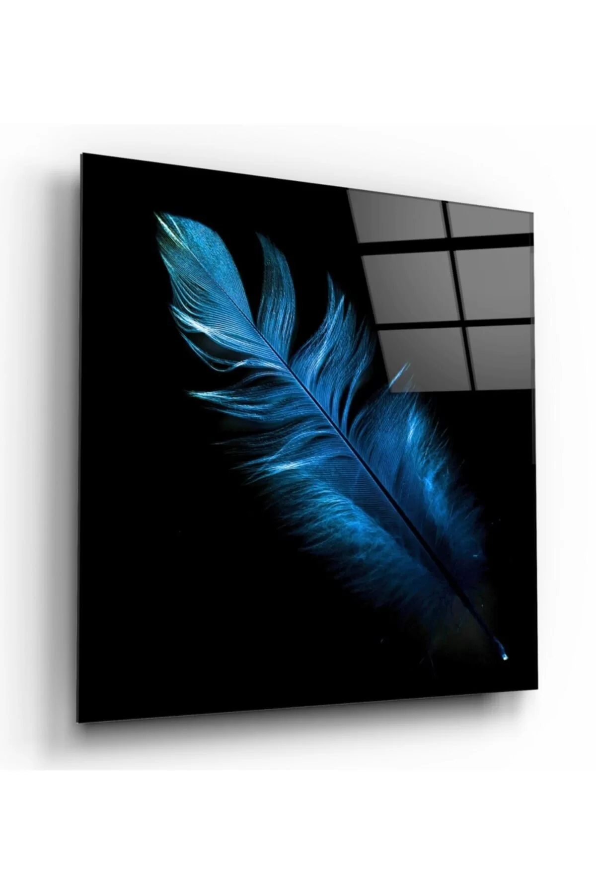 TEKNOO- Blue Feather Glass Painting