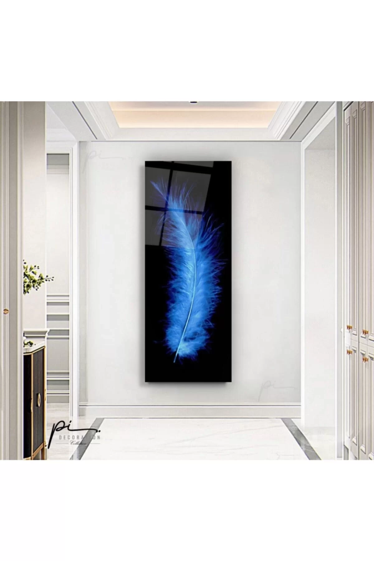 TEKNOO- Blue Feather Panoramic Glass Painting