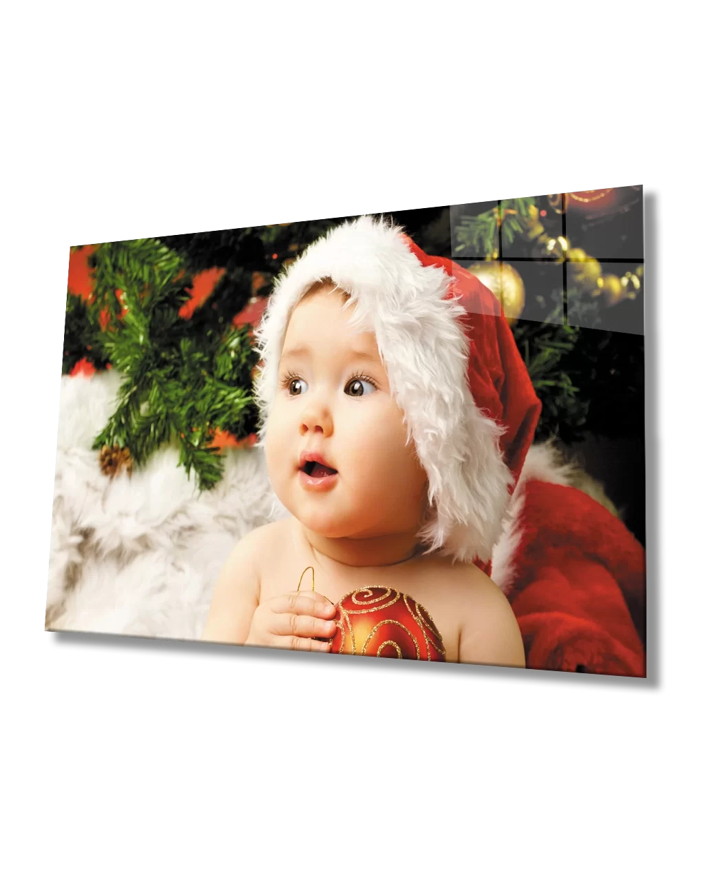 TEKNOO- Baby with Christmas Hat Glass Painting