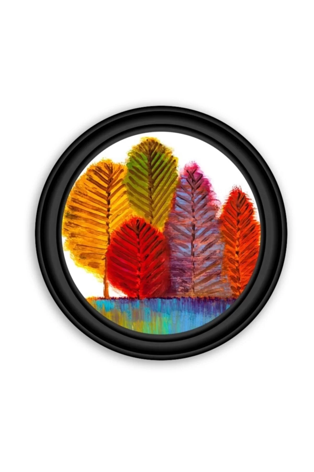 TEKNOO- Colorful Trees Round Glass Painting