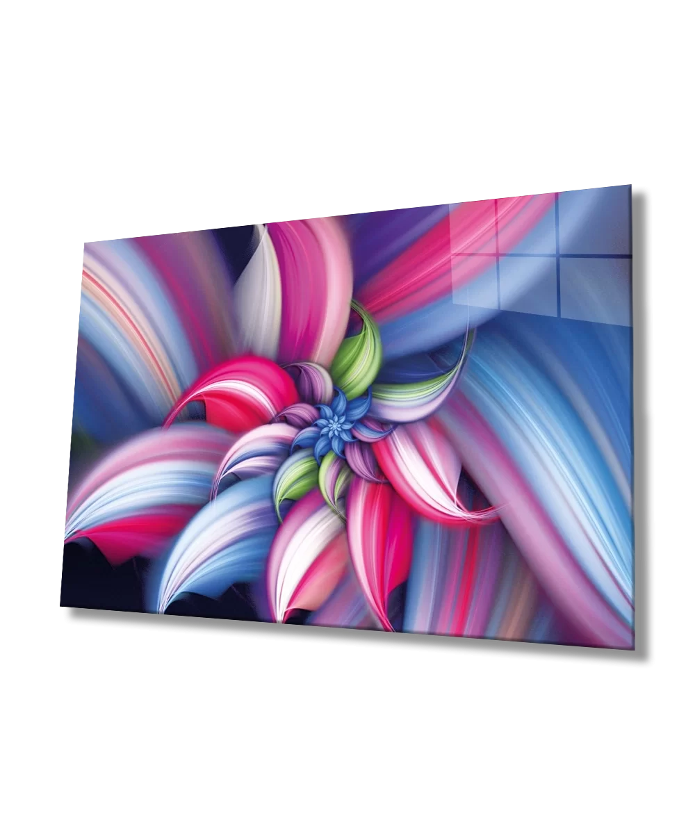 TEKNOO- Colorful Fractal Abstract Glass Painting Home and Office Wall Decoration