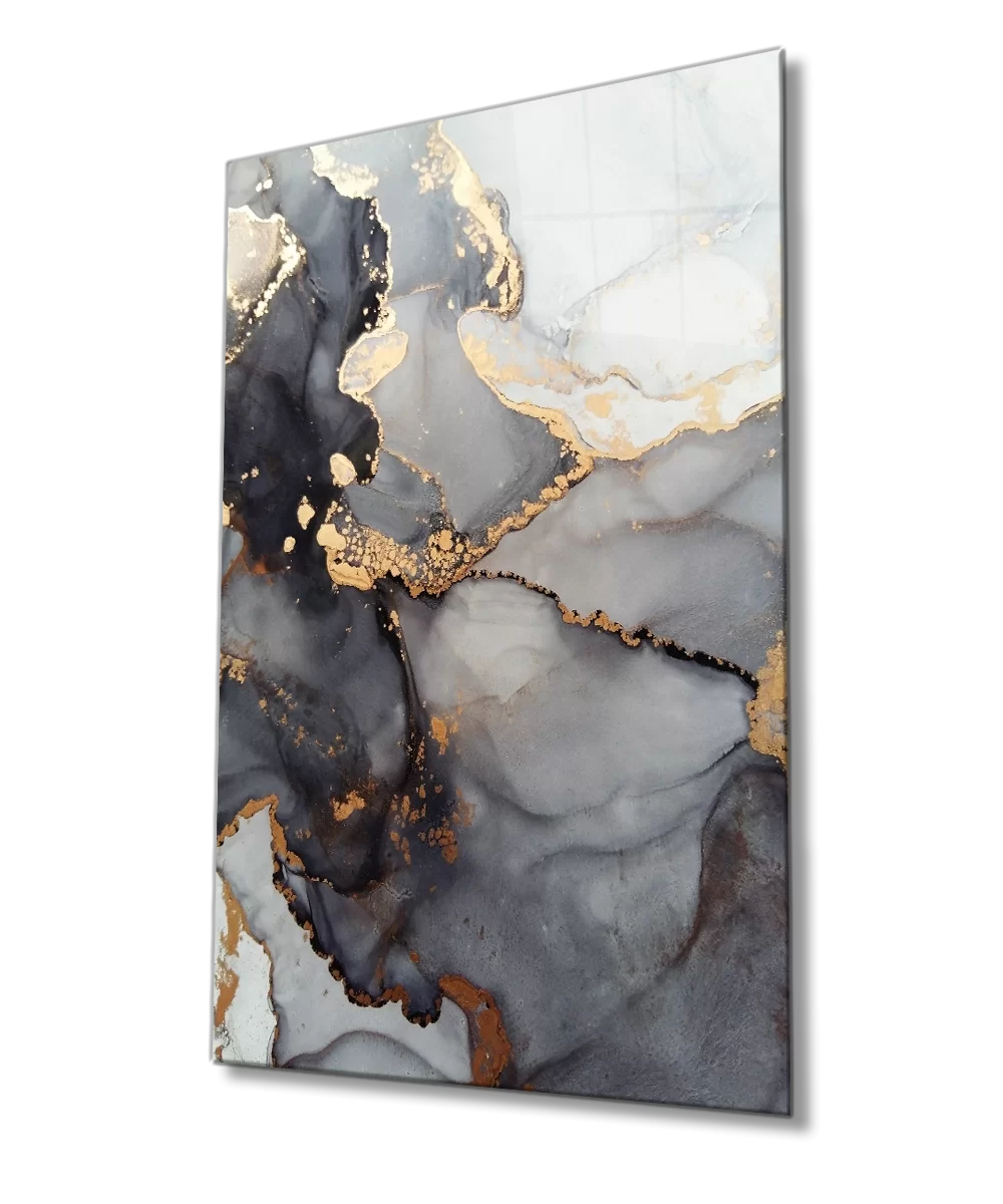 TEKNOO- Colored Marble Abstract Glass Painting Home and Office Wall Decoration