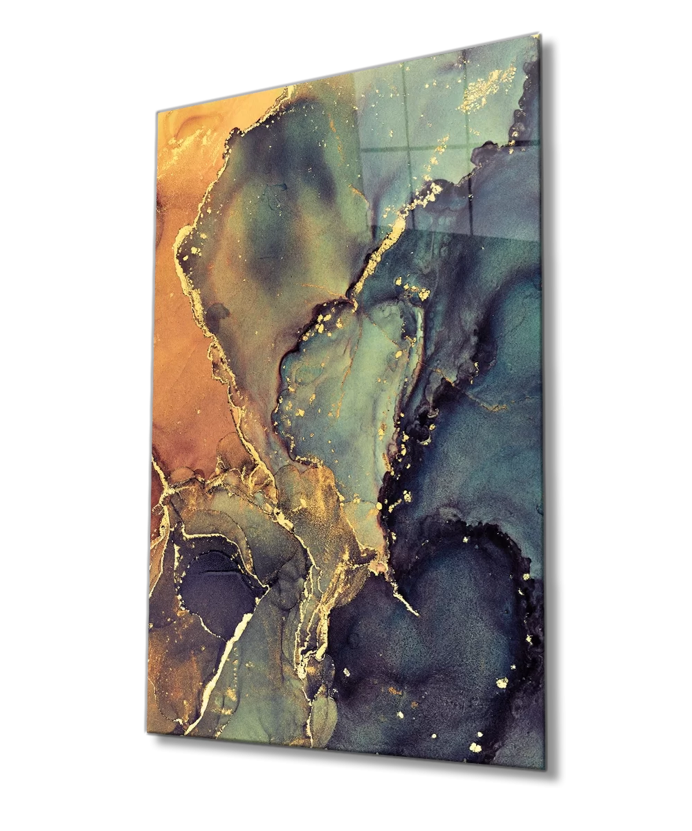 TEKNOO- Colored Marble Abstract Glass Painting Home and Office Wall Decoration