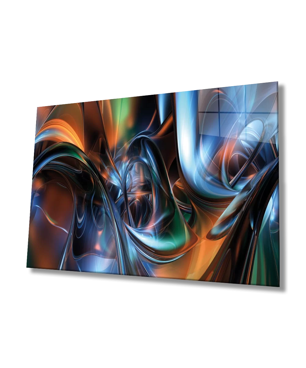 TEKNOO- Colored Abstract Glass Painting Home and Office Wall Decoration