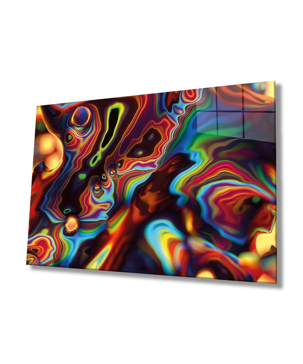 TEKNOO- Colored Abstract Glass Painting Home and Office Wall Decoration