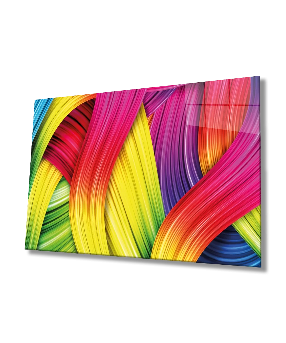 TEKNOO- Colored Abstract Glass Painting Home and Office Wall Decoration