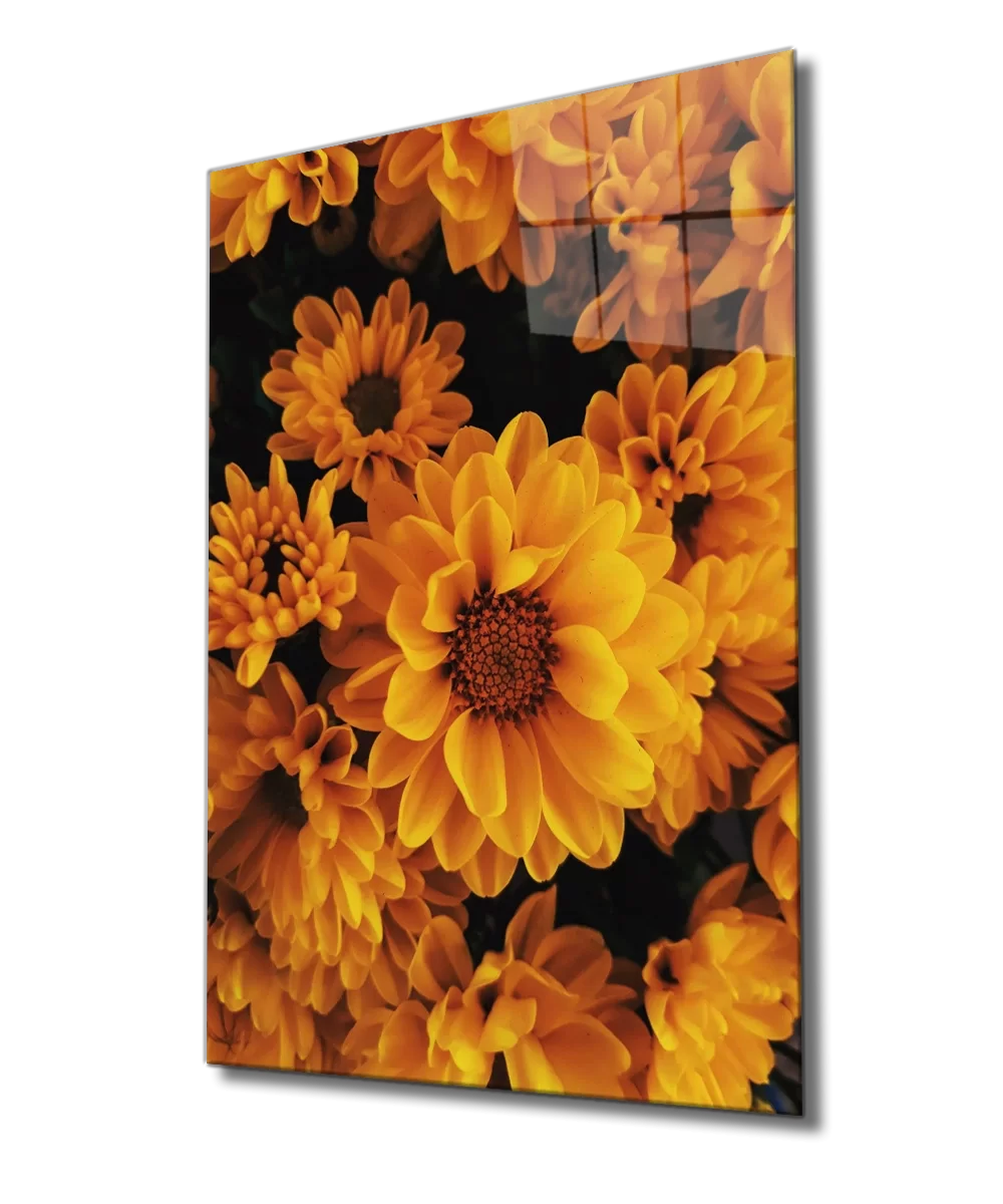 TEKNOO- Yellow Flower Glass Painting Yellow