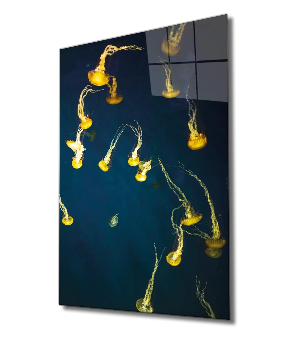 TEKNOO- Yellow Jellyfish Glass Painting Yellow Jellyfish