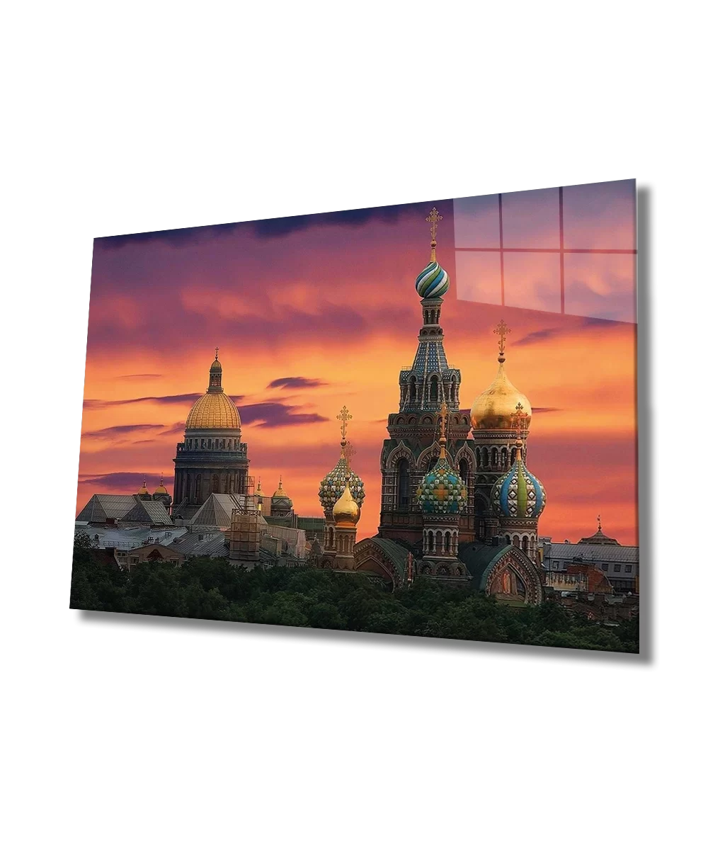 TEKNOO- Moscow Glass Painting with City View Urban Area Moscow View