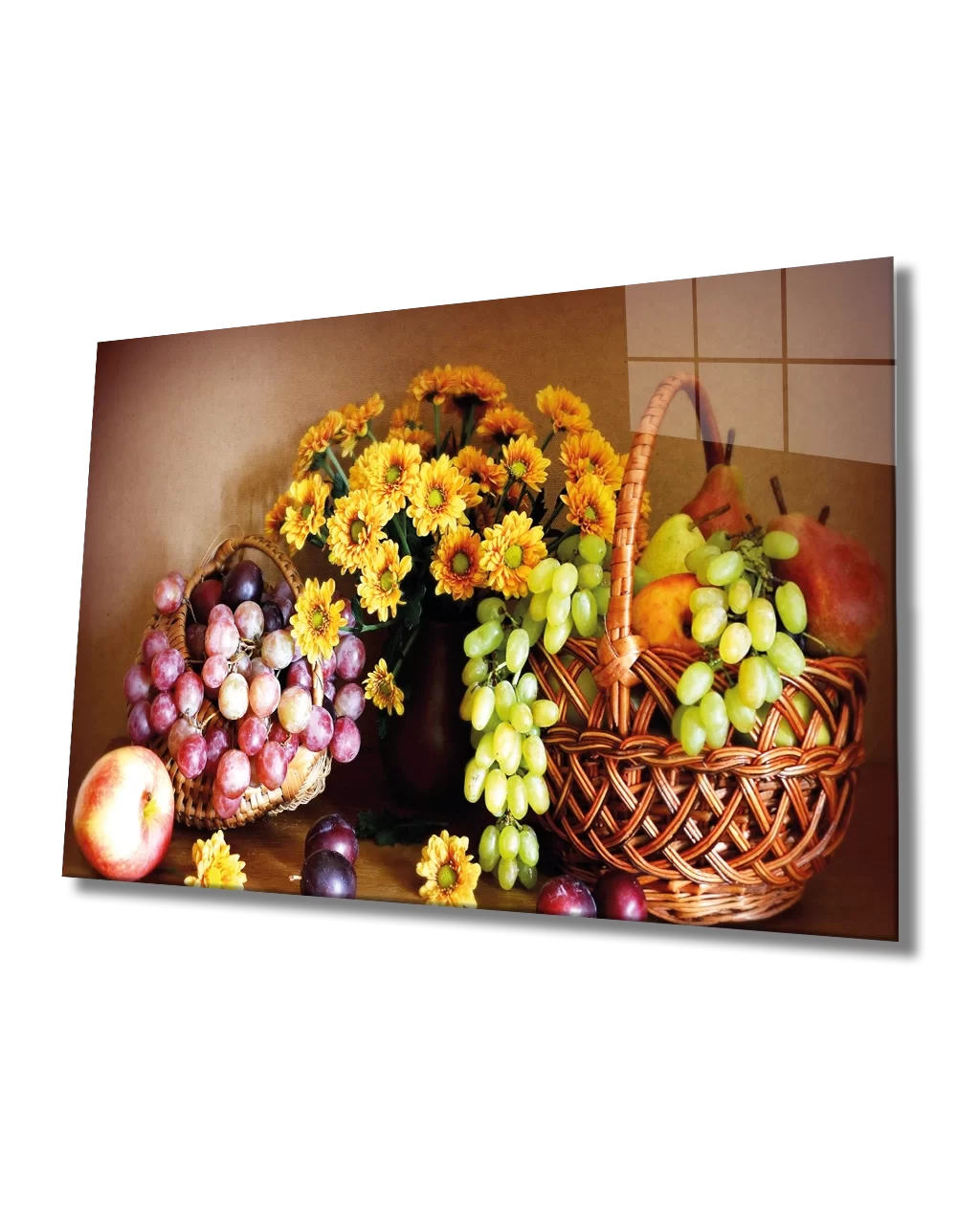 TEKNOO- Fruits in Basket Glass Painting Furits in Basket