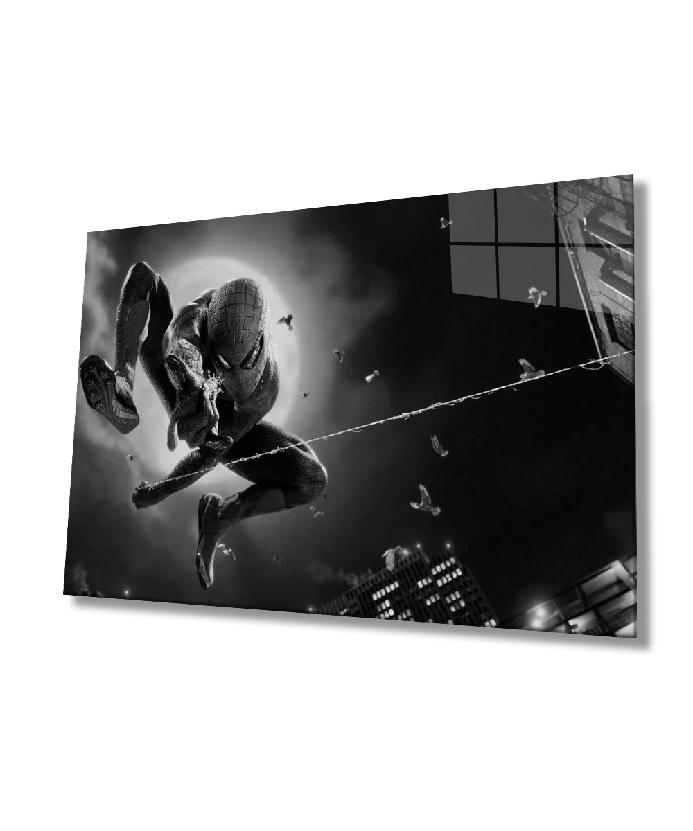 TEKNOO- Black and White Spiderman Glass Painting