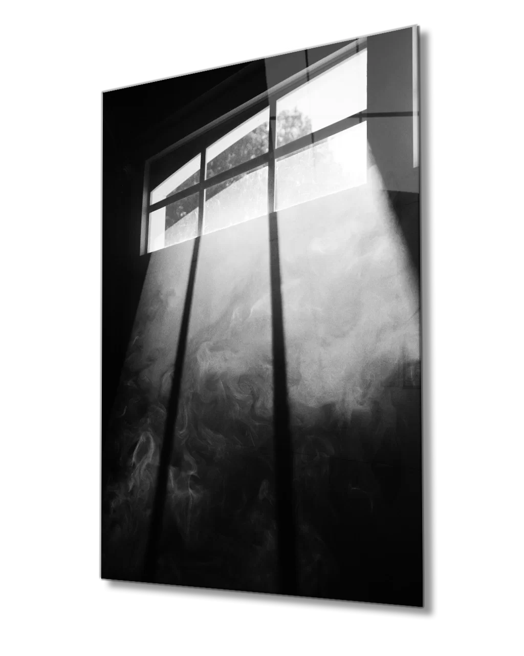 TEKNOO- Black and White Window Glass Painting Window Picture Painting