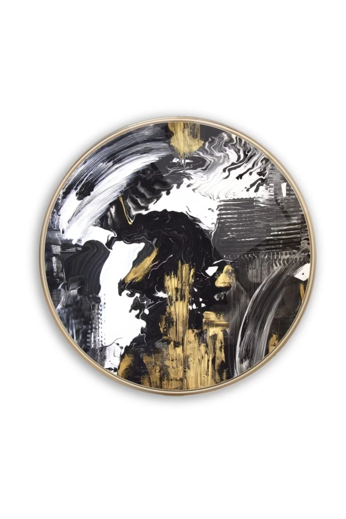 TEKNOO- Abstract Patterns Round Glass Painting