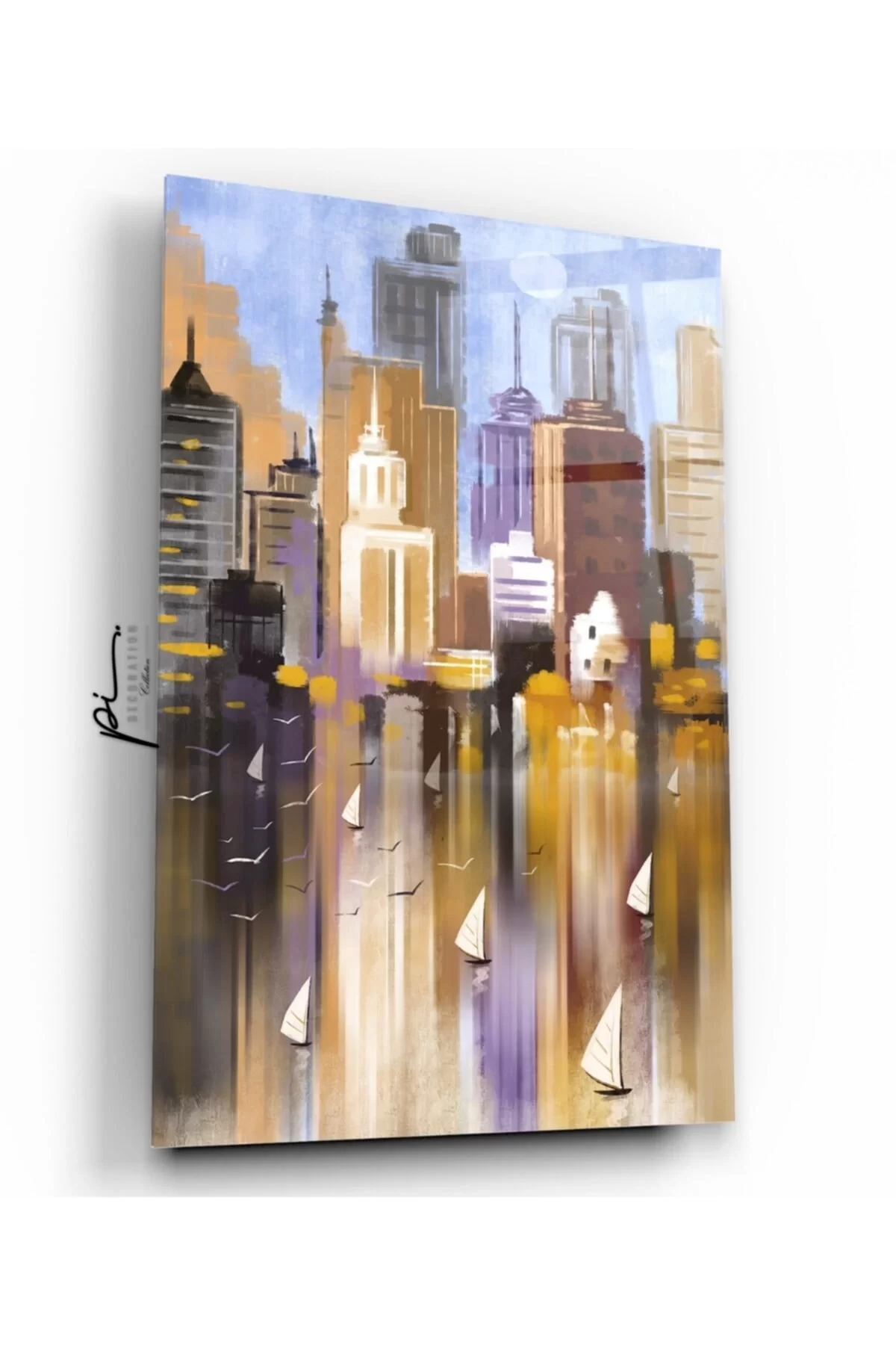 TEKNOO- Abstract City Glass Painting