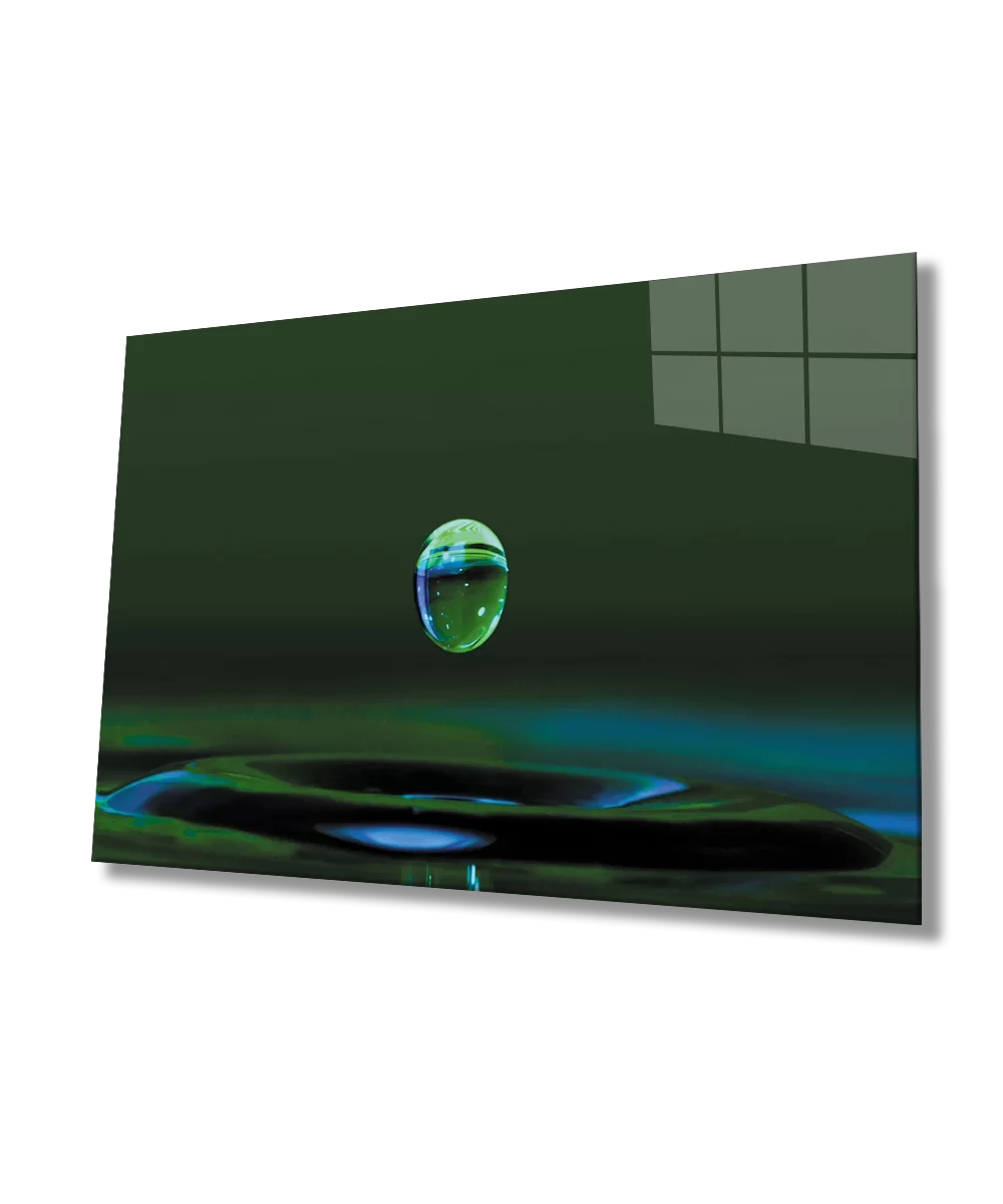 TEKNOO- Water Drop Green Glass Painting Water Drop Green