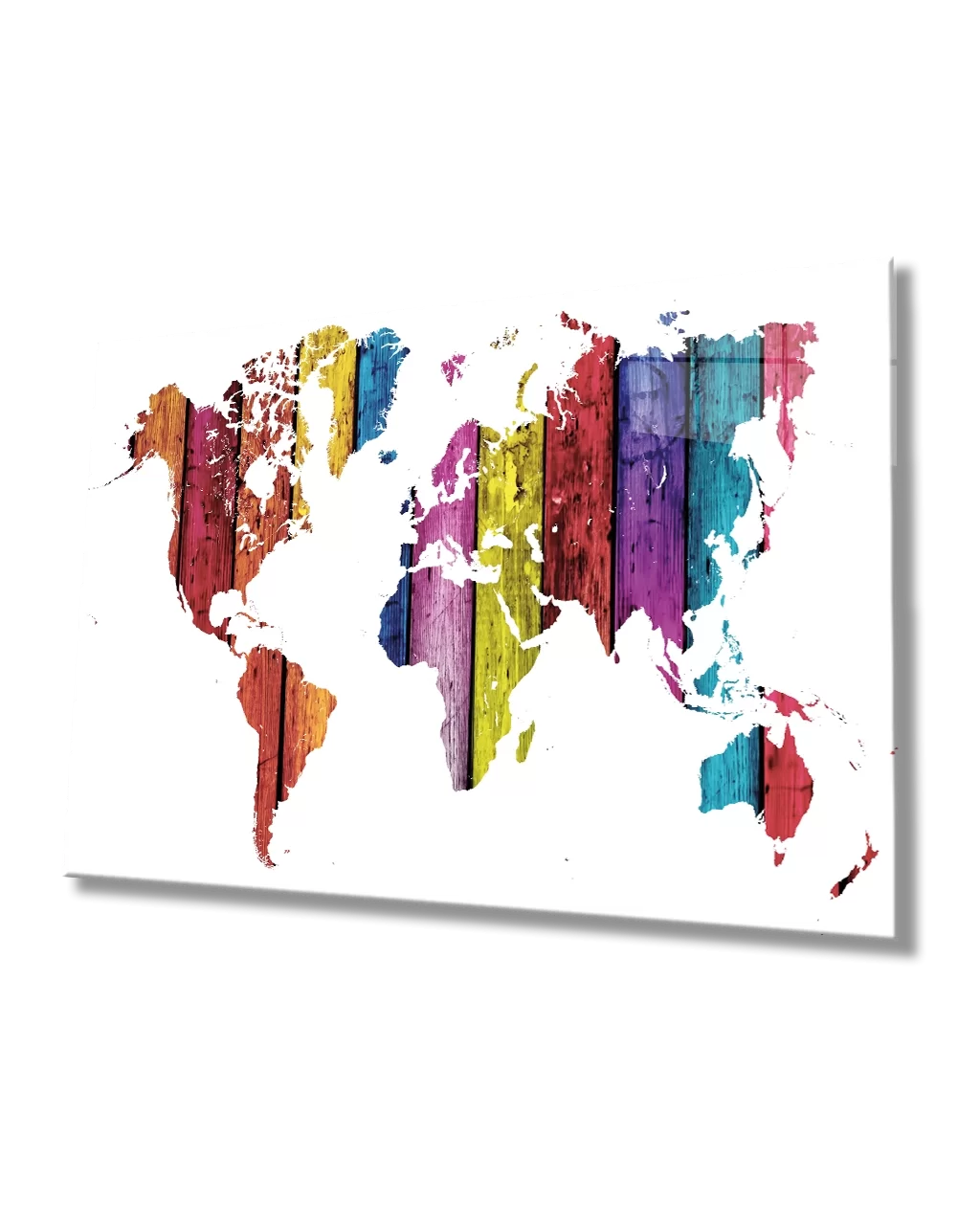 TEKNOO- Wooden World Map Glass Painting