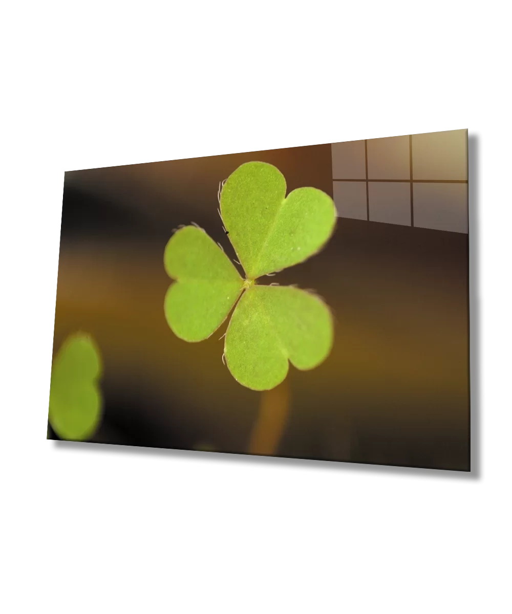 TEKNOO- Three-leaf Clover Green Glass Painting