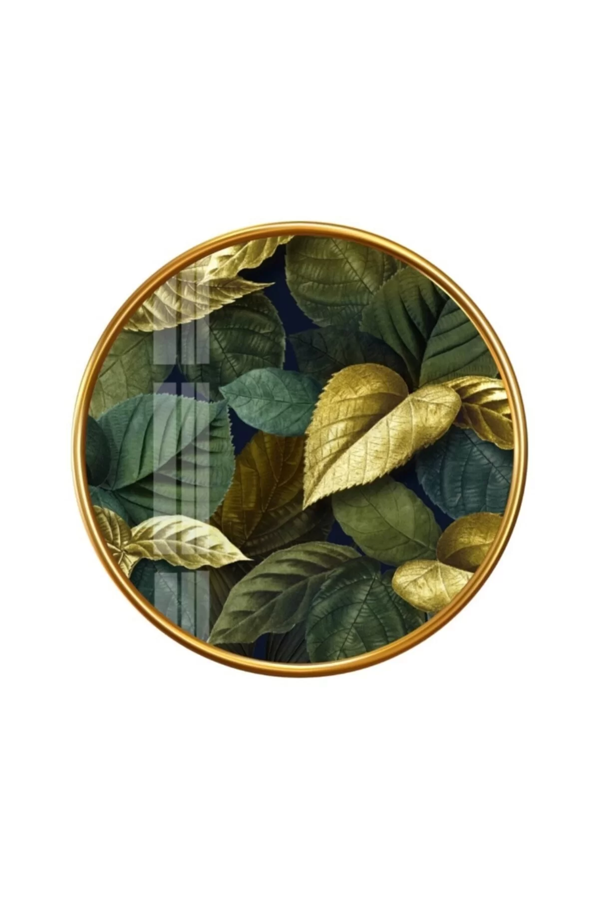 TEKNOO- Leaves Round Glass Painting