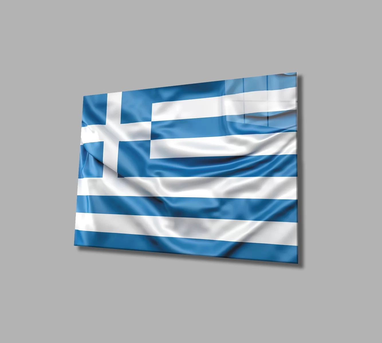 TEKNOO- Greece Flag Glass Painting Greece Flag