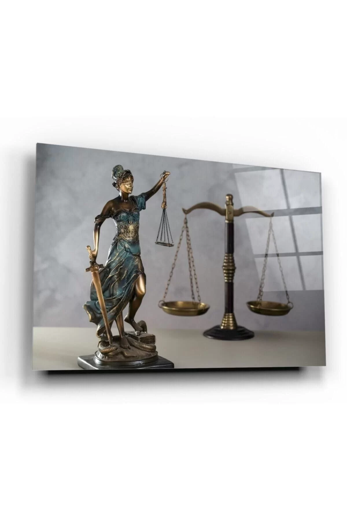 Themis Statue Glass Painting