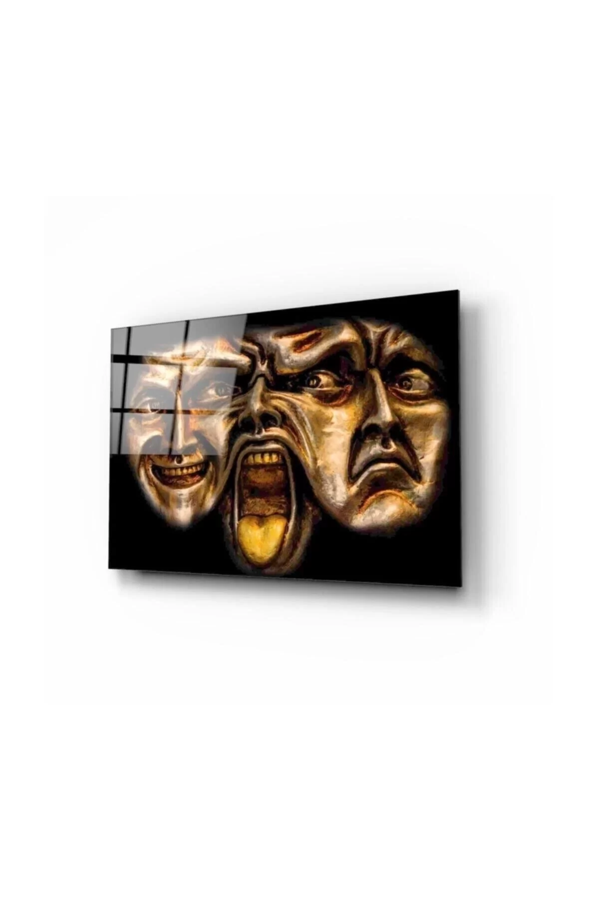 Theater Masks Glass Painting 50x70 Cm