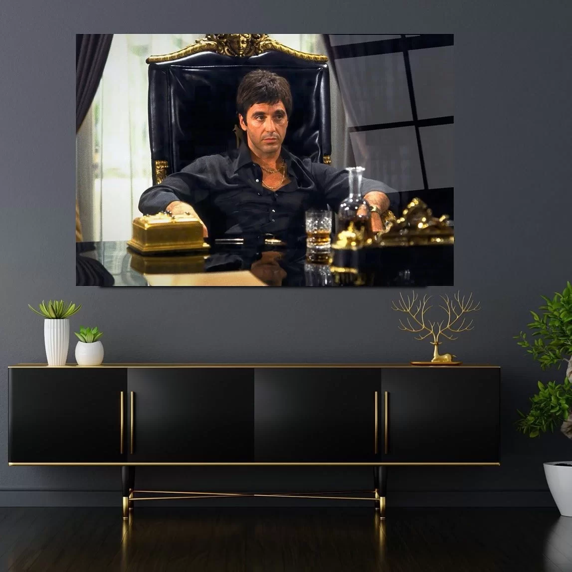 Tony Montana Glass Painting