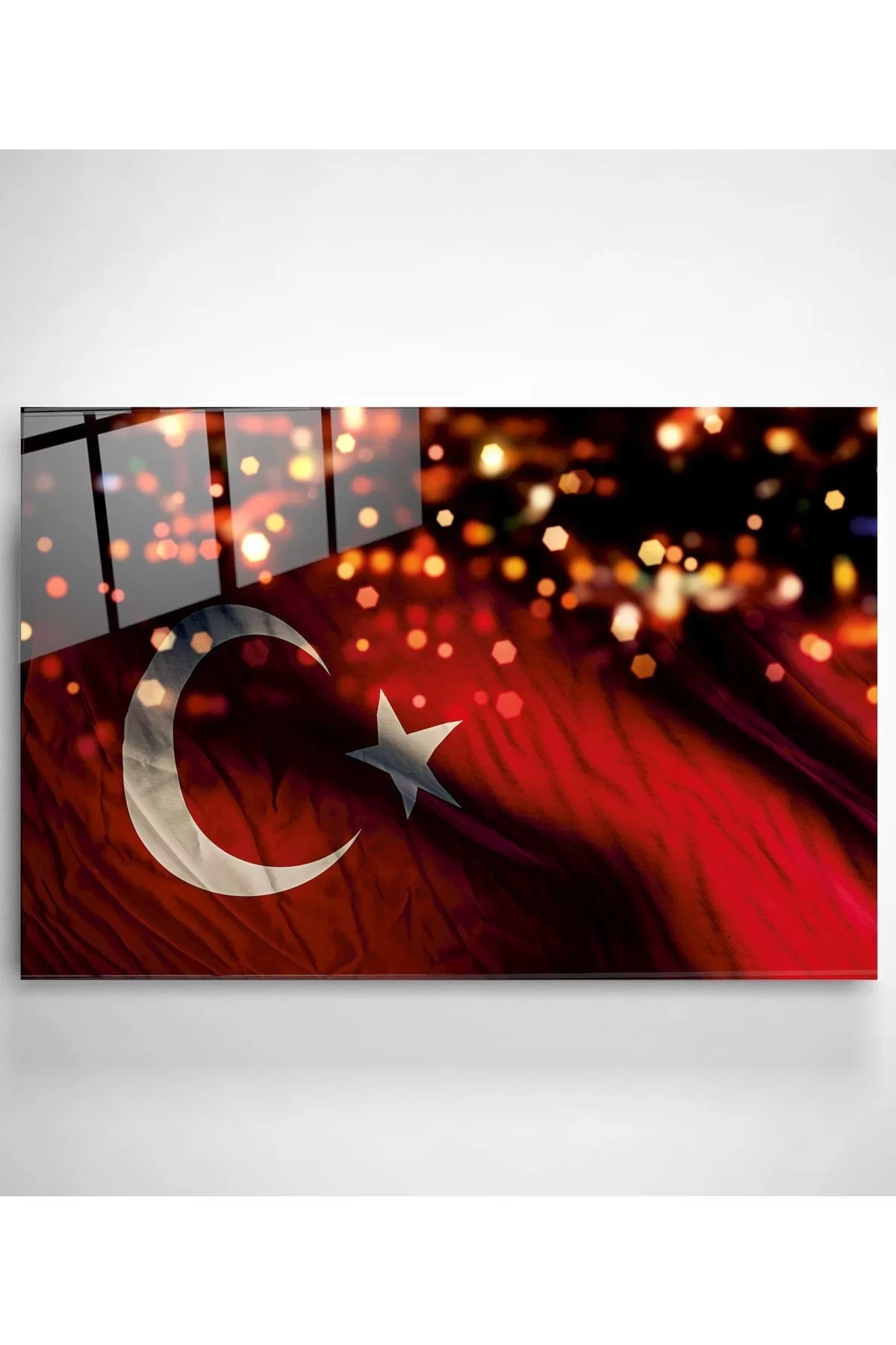 Turkish Flag Glass Painting